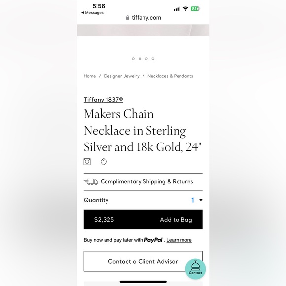 *SOLD*Tiffany & Co. Makers Chain 18k Gold and Sterling Silver! - Picture 7 of 7